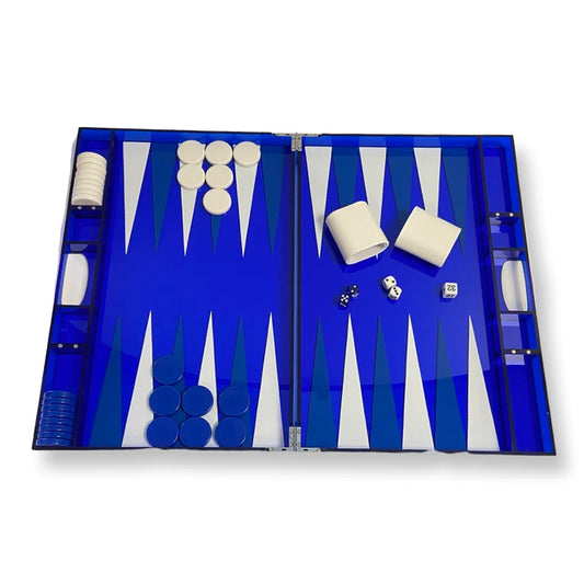 Lucite Acrylic Backgammon Set 18"